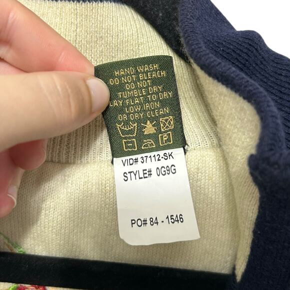 Orvis Cotton Cashmere 1/2 Zip Sweater Vest Men's L Navy Blue Preppy Outdoorsman - Picture 5 of 6